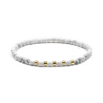 Megberry Essentials for Men White Howlite & Gold Beaded Bracelet