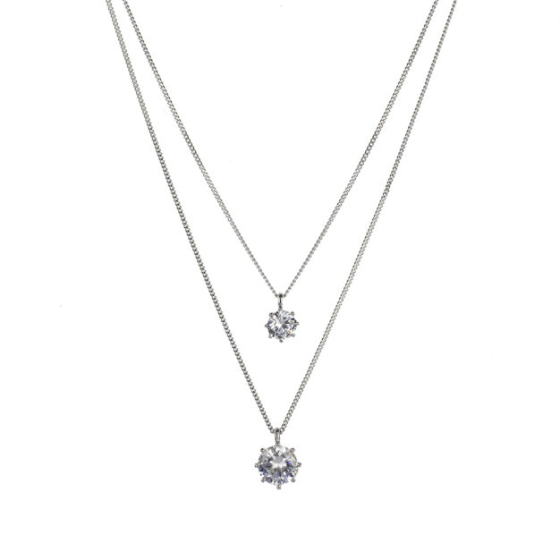 Megberry Double Cubic Zirconia Sterling Silver Necklace