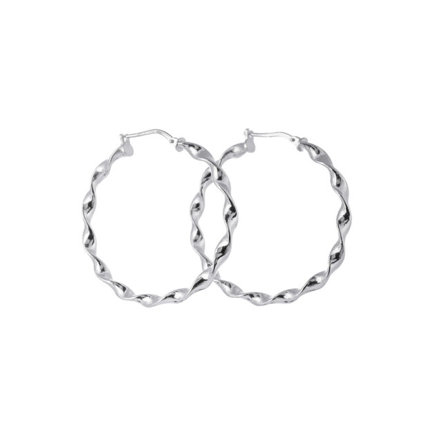 Megberry Sterling Silver Twisted Hoop Earrings