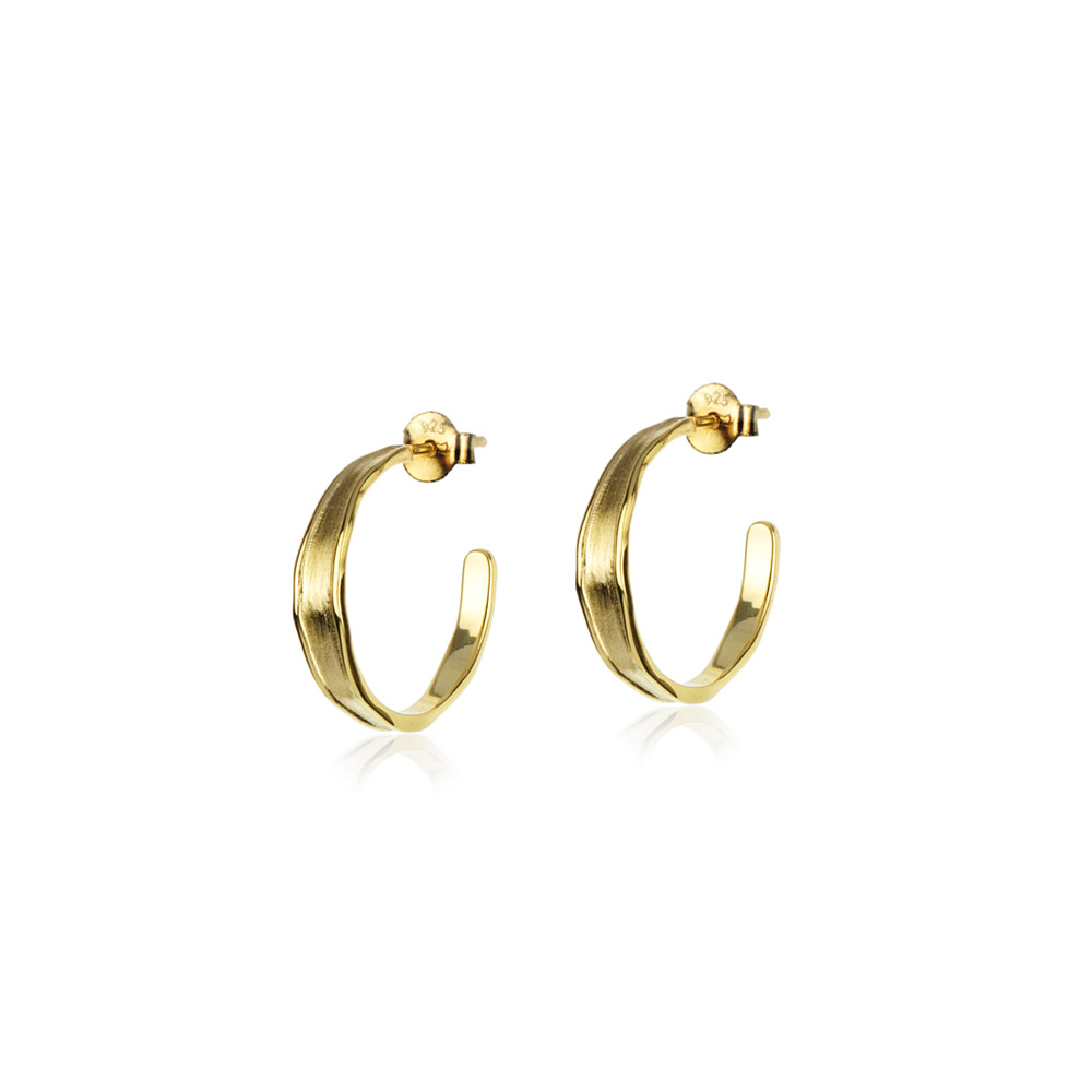 Ivy Gold Hoop Stud Earrings | Megberry Jewellery