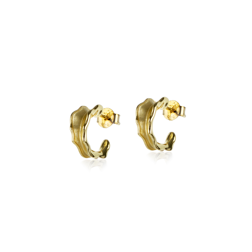 Ivy Textured Gold Huggie Earrings | Megberry Jewellery