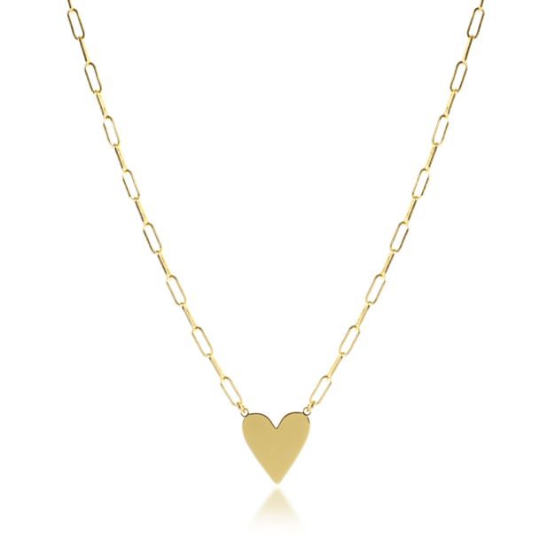 Amour Heart Paperclip Gold Necklace