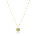 Compass Gold & Turquoise Necklace