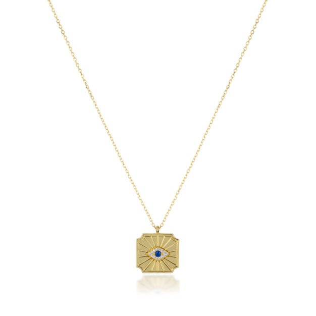 Megberry Evil Eye Cubic Zirconia Gold Necklace