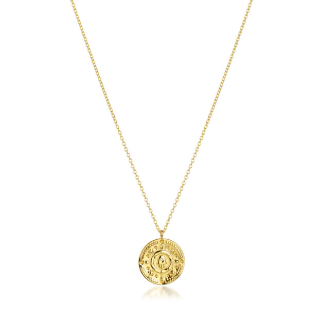 Megberry Hamsa Gold Coin Pendant Necklace